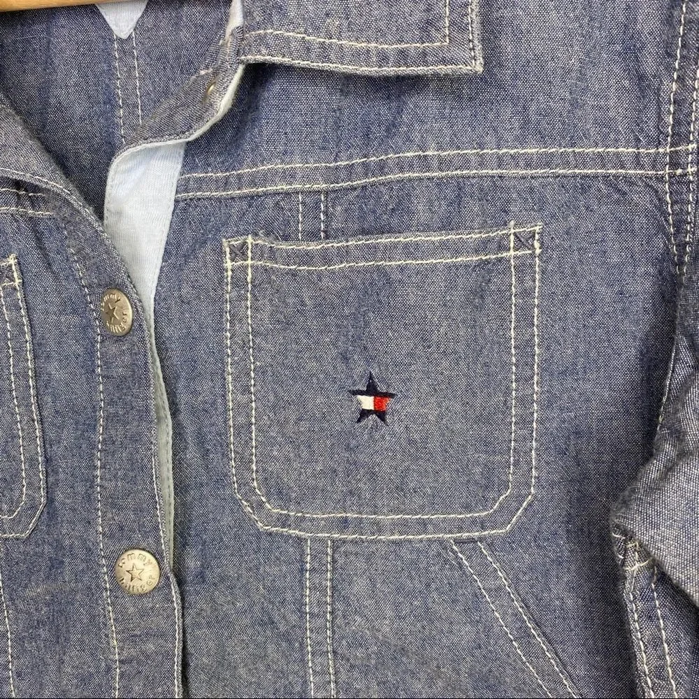 Tommy Hilfiger Chambray snap up jacket size Large